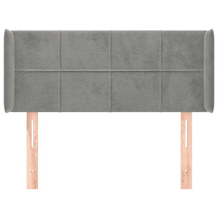 Tăblie de pat cu aripioare gri deschis 83x16x78/88 cm catifea WALTI