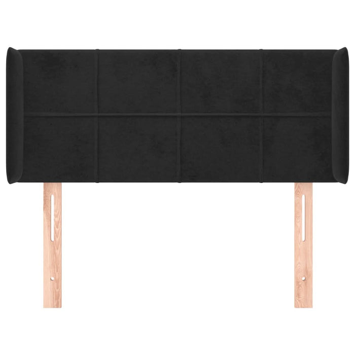 Tăblie de pat cu aripioare negru 83x16x78/88 cm catifea - WALTI WALTI