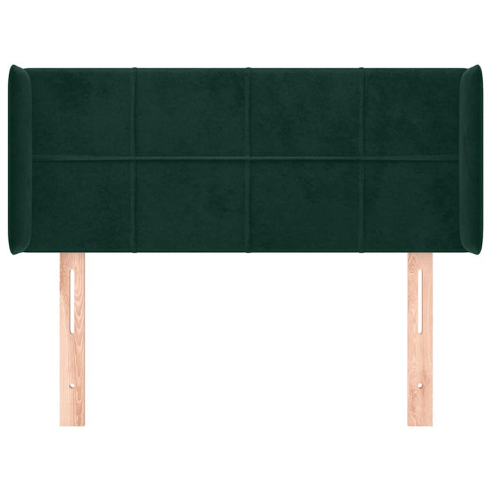 Tăblie pat cu aripioare verde închis 83x16x78/88 cm catifea WALTI