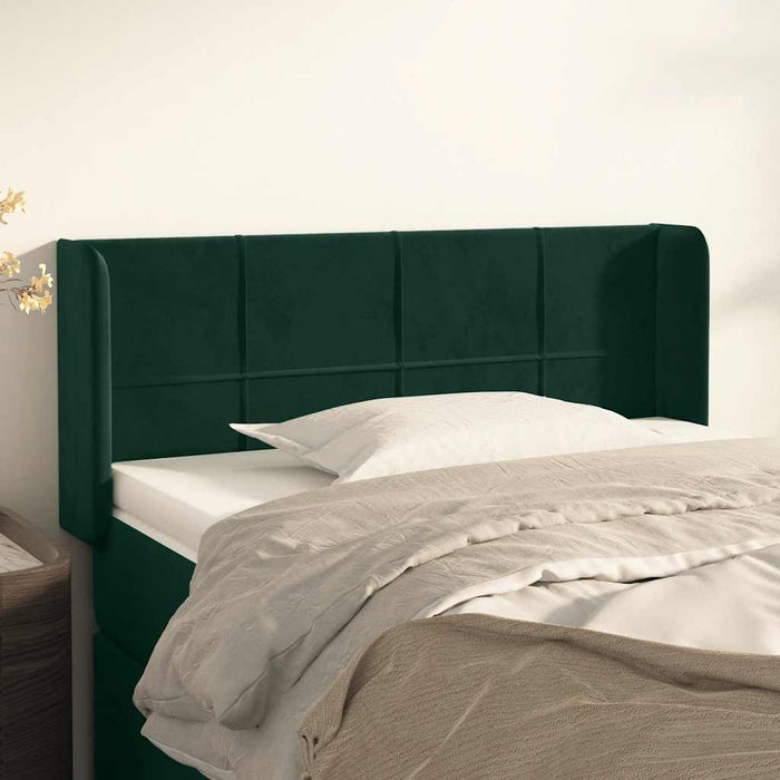 Tăblie pat cu aripioare verde închis 83x16x78/88 cm catifea WALTI