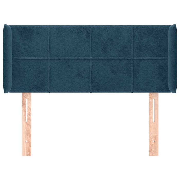 Tăblie pat cu aripioare albastru închis 83x16x78/88 cm catifea WALTI