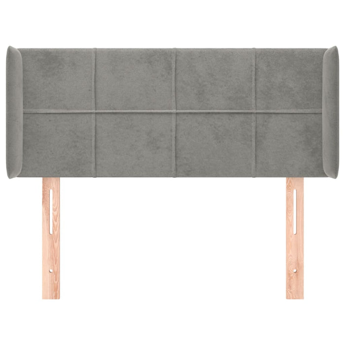 Tăblie de pat cu aripioare gri deschis 93x16x78/88 cm catifea - WALTI WALTI