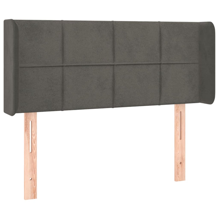 Tăblie de pat cu aripioare gri închis 93x16x78/88 cm catifea WALTI