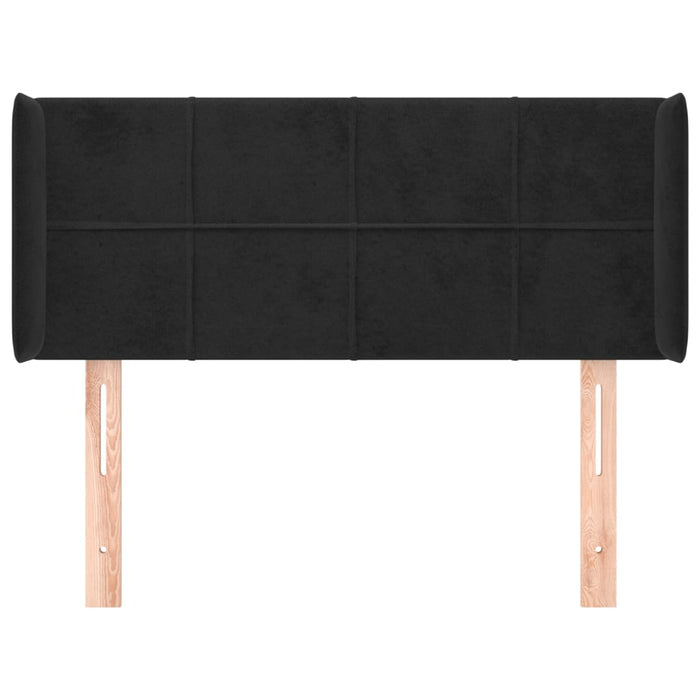 Tăblie de pat cu aripioare negru 93x16x78/88 cm catifea - WALTI WALTI