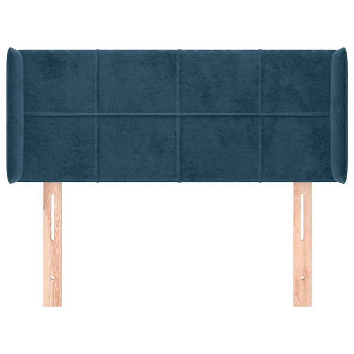 Tăblie pat cu aripioare albastru închis 93x16x78/88 cm catifea - WALTI WALTI