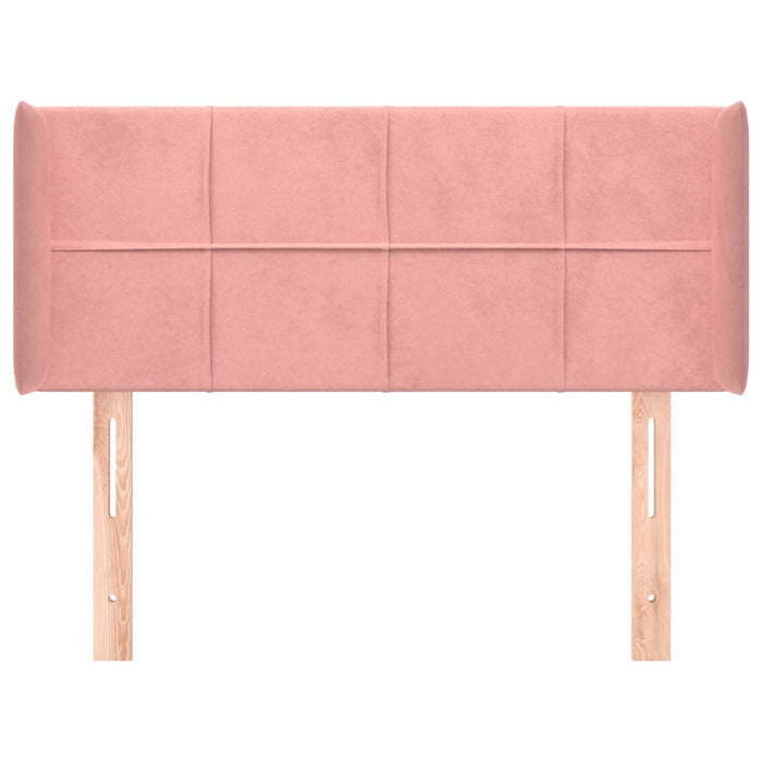 Tăblie de pat cu aripioare roz 93x16x78/88 cm catifea - WALTI WALTI