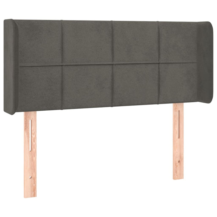 Tăblie de pat cu aripioare gri închis 103x16x78/88 cm catifea - WALTI WALTI