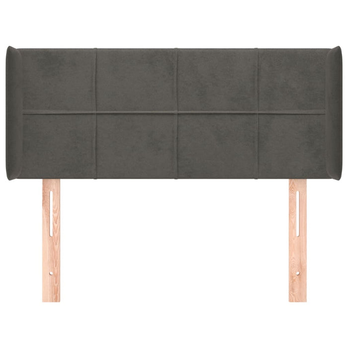 Tăblie de pat cu aripioare gri închis 103x16x78/88 cm catifea - WALTI WALTI