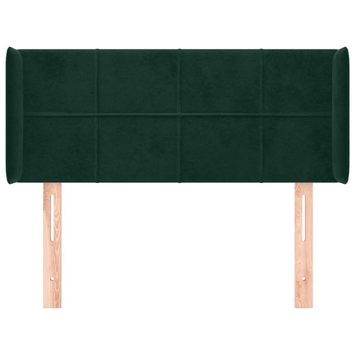 Tăblie de pat cu aripioare verde închis 103x16x78/88 cm catifea - WALTI WALTI