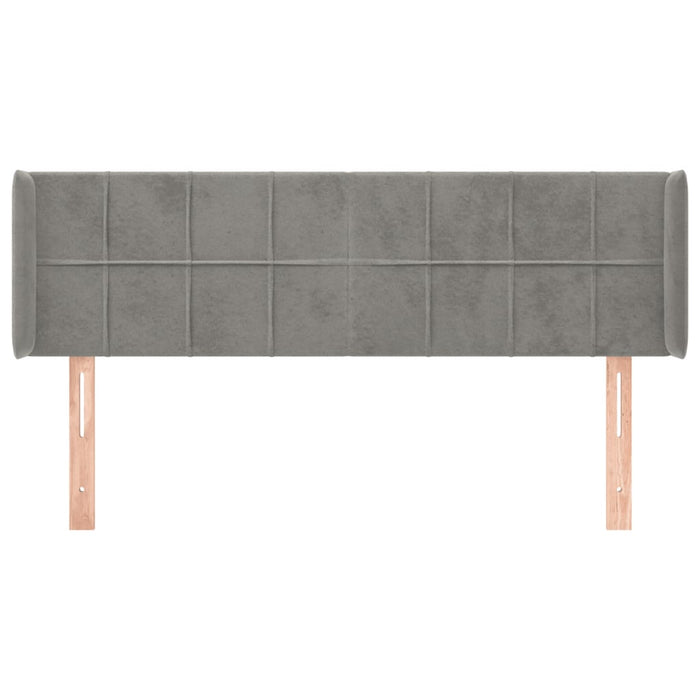 Tăblie de pat cu aripioare gri deschis 147x16x78/88 cm catifea - WALTI WALTI