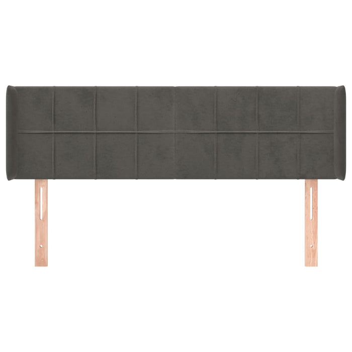 Tăblie de pat cu aripioare gri închis 147x16x78/88 cm catifea WALTI