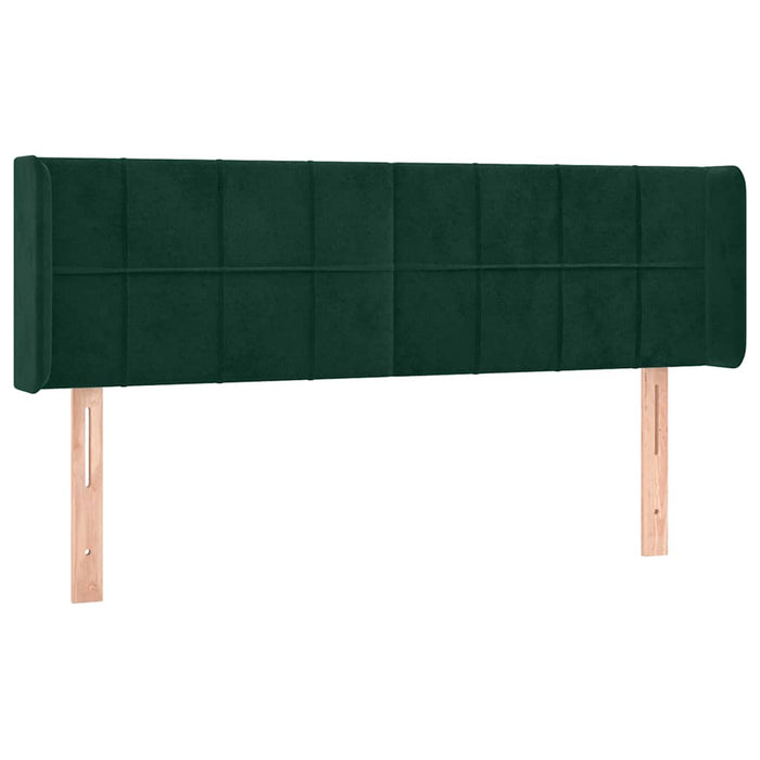 Tăblie de pat cu aripioare verde închis 147x16x78/88 cm catifea - WALTI WALTI