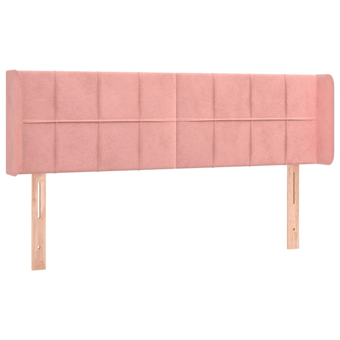 Tăblie de pat cu aripioare roz 147x16x78/88 cm catifea - WALTI WALTI