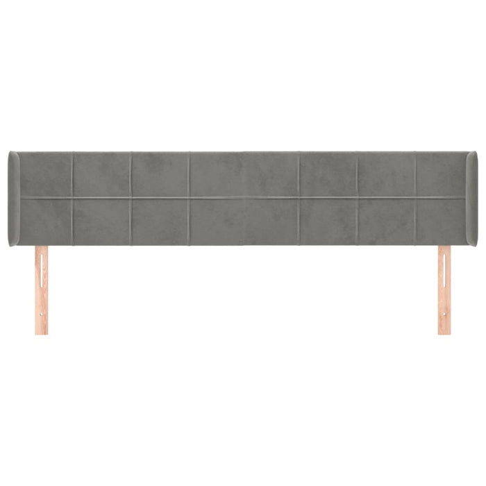 Tăblie de pat cu aripioare gri deschis 163x16x78/88 cm catifea - WALTI WALTI