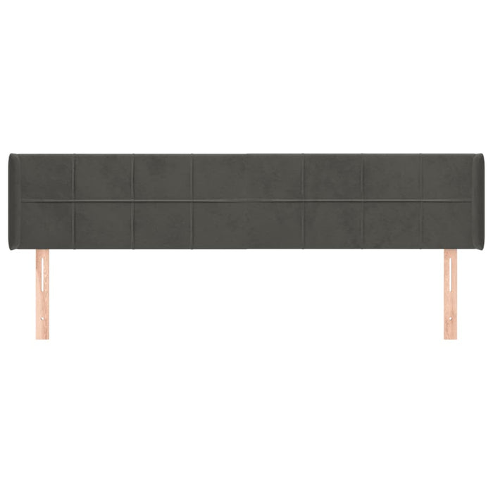 Tăblie de pat cu aripioare gri închis 163x16x78/88 cm catifea WALTI