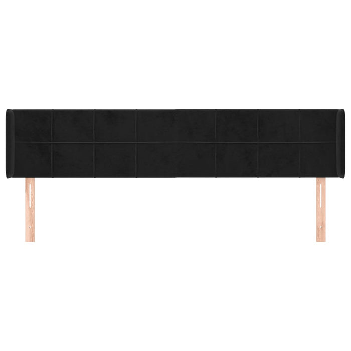 Tăblie de pat cu aripioare negru 163x16x78/88 cm catifea - WALTI WALTI