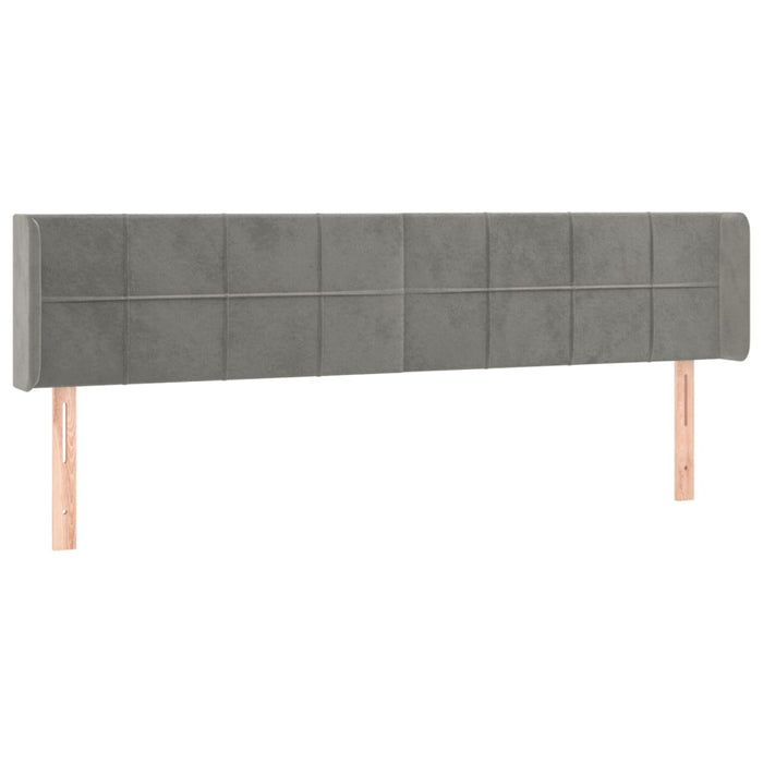 Tăblie de pat cu aripioare gri deschis 183x16x78/88 cm catifea WALTI