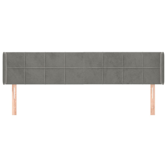 Tăblie de pat cu aripioare gri deschis 183x16x78/88 cm catifea WALTI