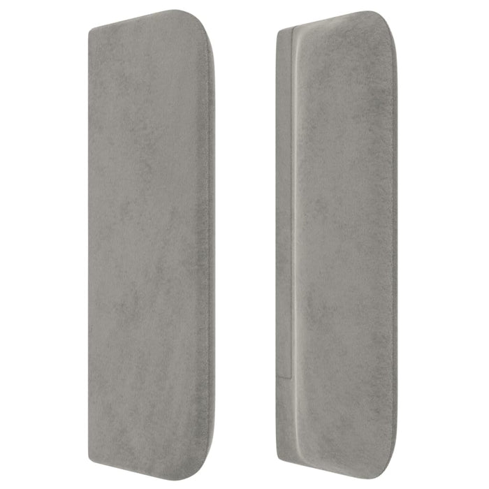 Tăblie de pat cu aripioare gri deschis 183x16x78/88 cm catifea WALTI
