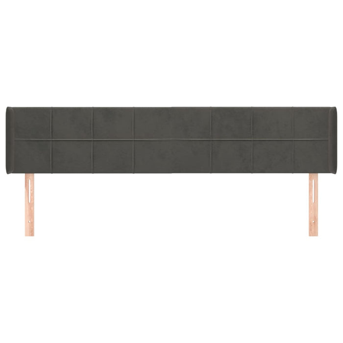 Tăblie de pat cu aripioare gri închis 183x16x78/88 cm catifea - WALTI WALTI