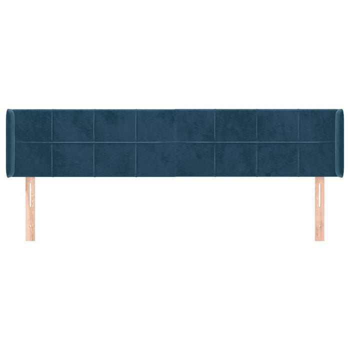 Tăblie pat cu aripioare albastru închis 183x16x78/88 cm catifea - WALTI WALTI