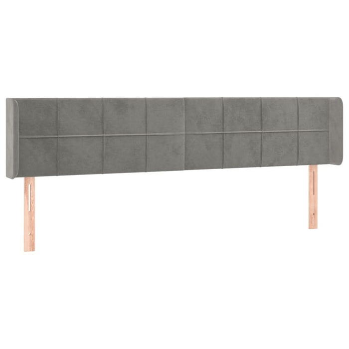 Tăblie de pat cu aripioare gri deschis 203x16x78/88 cm catifea - WALTI WALTI