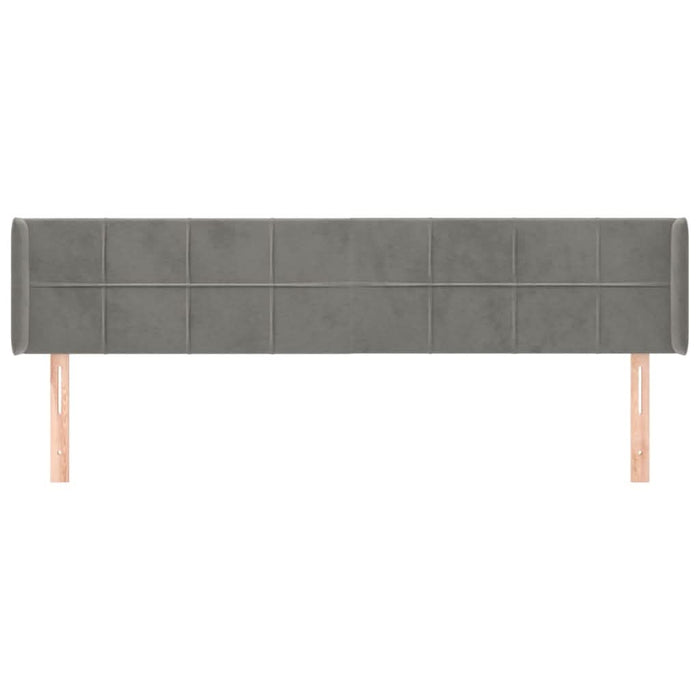 Tăblie de pat cu aripioare gri deschis 203x16x78/88 cm catifea - WALTI WALTI