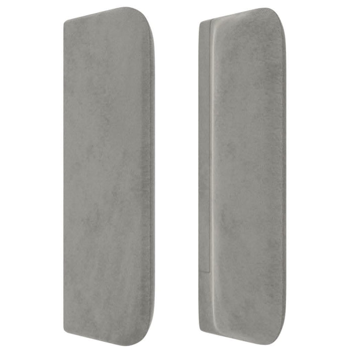 Tăblie de pat cu aripioare gri deschis 203x16x78/88 cm catifea - WALTI WALTI