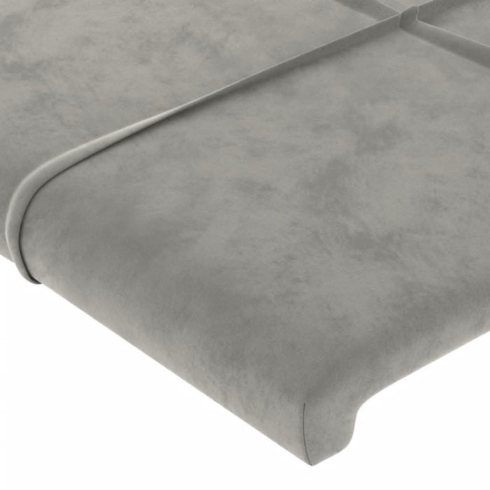 Tăblie de pat cu aripioare gri deschis 203x16x78/88 cm catifea - WALTI WALTI