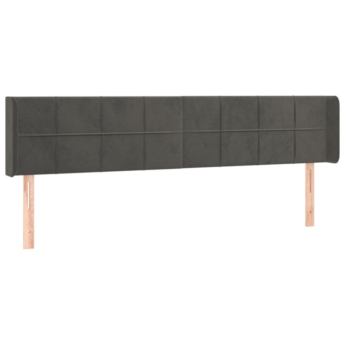 Tăblie de pat cu aripioare gri închis 203x16x78/88 cm catifea - WALTI WALTI
