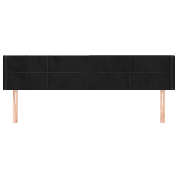 Tăblie de pat cu aripioare negru 203x16x78/88 cm catifea - WALTI WALTI