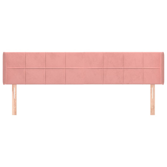 Tăblie de pat cu aripioare roz 203x16x78/88 cm catifea WALTI
