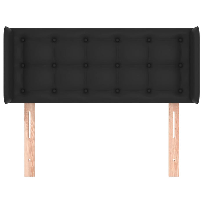 Tăblie de pat cu aripioare negru 83x16x78/88 cm piele ecologică WALTI