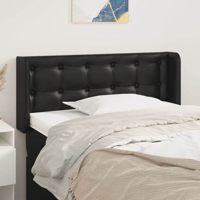Tăblie de pat cu aripioare negru 83x16x78/88 cm piele ecologică WALTI