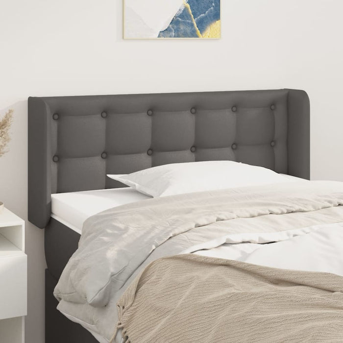 Tăblie de pat cu aripioare gri 83x16x78/88 cm piele ecologică - WALTI WALTI