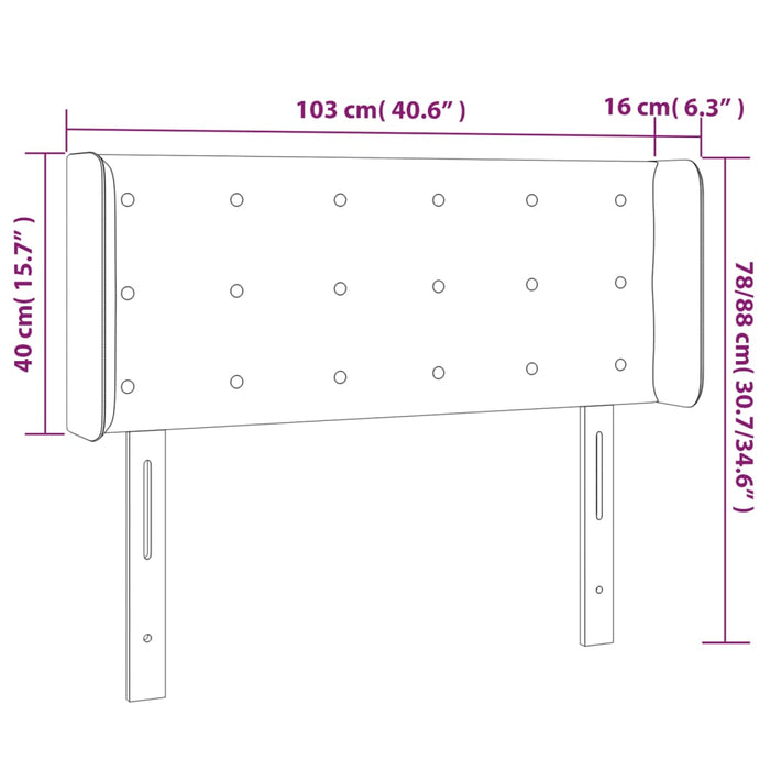 Tăblie de pat cu aripioare negru 103x16x78/88cm piele ecologică - WALTI WALTI