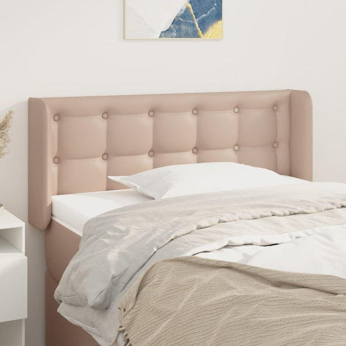 Tăblie pat cu aripioare cappuccino 103x16x78/88cm piele eco WALTI