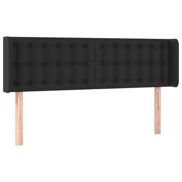 Tăblie de pat cu aripioare negru 147x16x78/88cm piele ecologică - WALTI WALTI