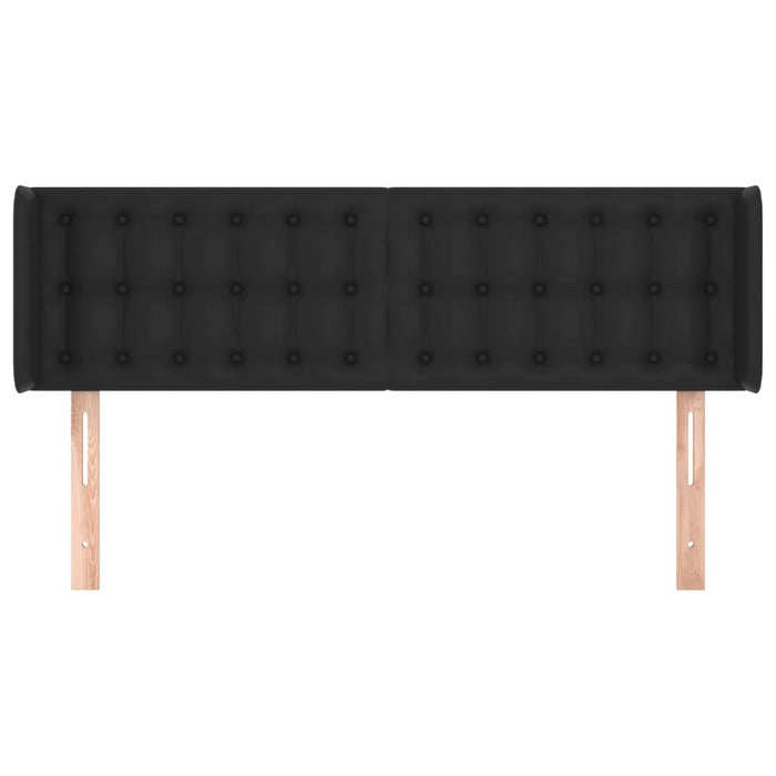 Tăblie de pat cu aripioare negru 147x16x78/88cm piele ecologică - WALTI WALTI