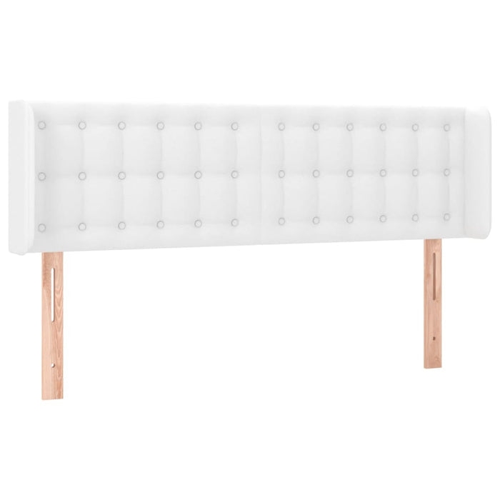 Tăblie de pat cu aripioare alb 147x16x78/88 cm piele ecologică WALTI
