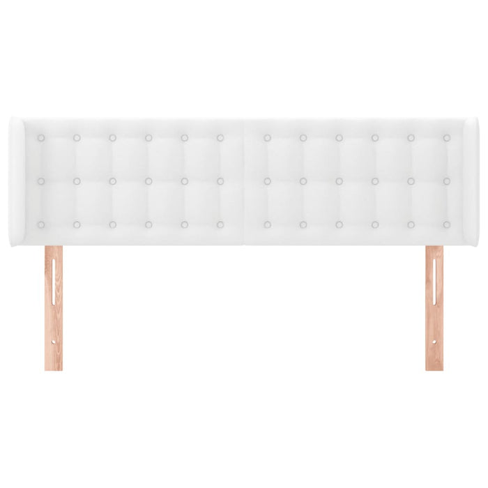 Tăblie de pat cu aripioare alb 147x16x78/88 cm piele ecologică WALTI