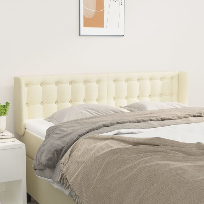 Tăblie de pat cu aripioare crem 147x16x78/88 cm piele ecologică - WALTI WALTI