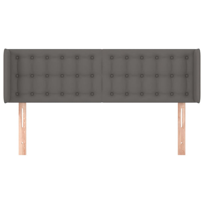 Tăblie de pat cu aripioare gri 147x16x78/88 cm piele ecologică - WALTI WALTI