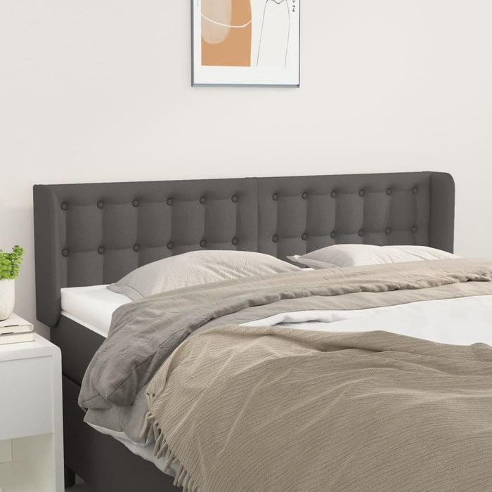 Tăblie de pat cu aripioare gri 147x16x78/88 cm piele ecologică - WALTI WALTI