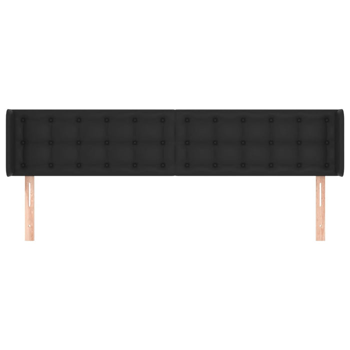 Tăblie de pat cu aripioare negru 163x16x78/88cm piele ecologică WALTI