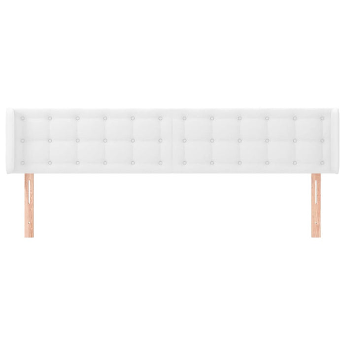 Tăblie de pat cu aripioare alb 163x16x78/88 cm piele ecologică WALTI