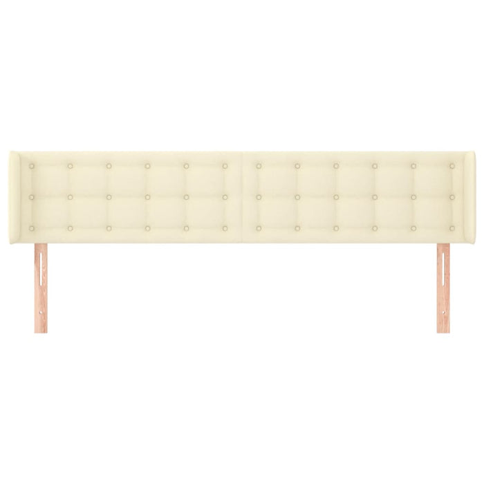 Tăblie de pat cu aripioare crem 163x16x78/88 cm piele ecologică - WALTI WALTI