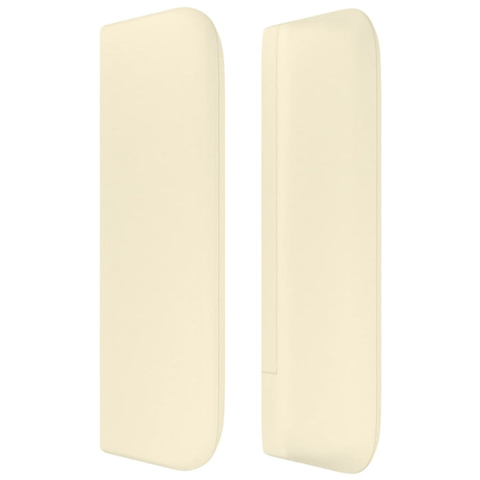 Tăblie de pat cu aripioare crem 163x16x78/88 cm piele ecologică - WALTI WALTI