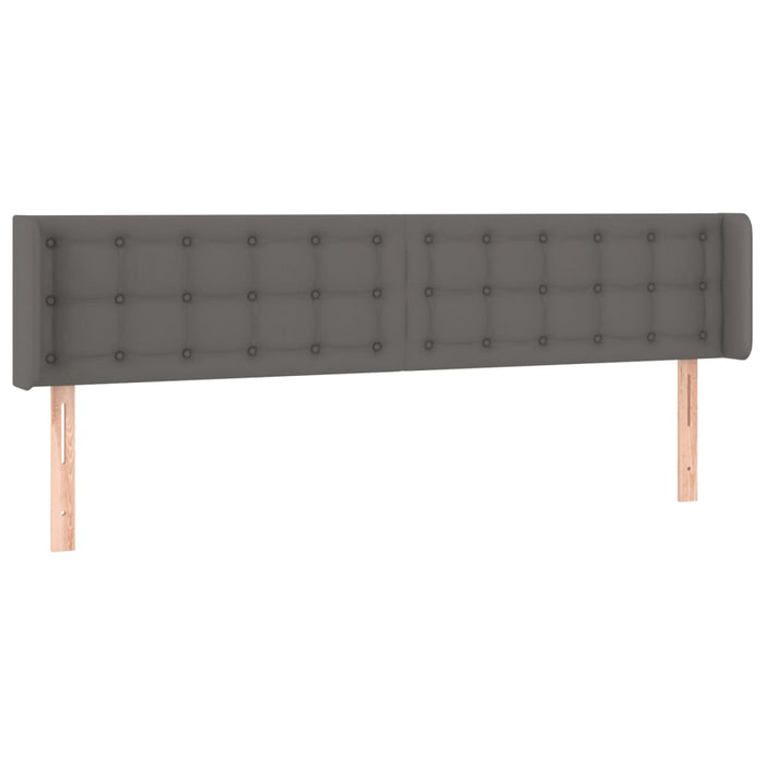 Tăblie de pat cu aripioare gri 163x16x78/88 cm piele ecologică WALTI