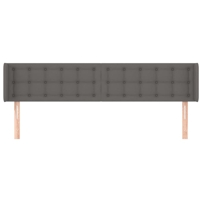 Tăblie de pat cu aripioare gri 163x16x78/88 cm piele ecologică WALTI